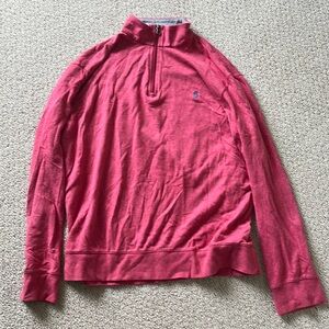 Red/pink polo half zip